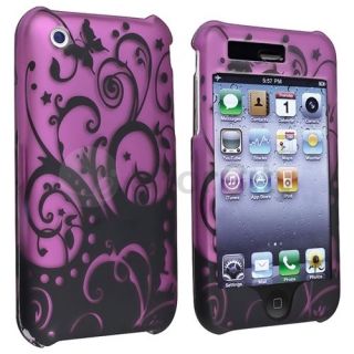   HARD CLIP SNAP ON CASE FLOWER SWIRL COVER FOR APPLE iPHONE 3G 3GS