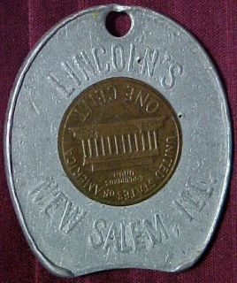 1962 D Encased Cent Penny Lincoln’s New Salem Illinois IL Ill.