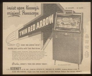 1960 keeney twin red arrow arcade game machine trade ad  8 