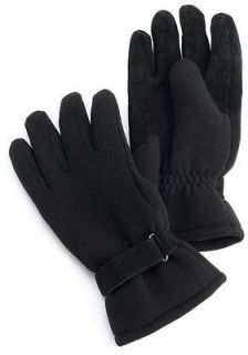 Isotoner Mens Padded Winter Sport Glove Genuine Leather Wrist Strap 