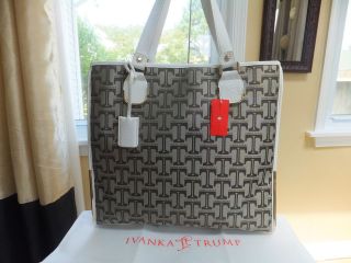 Ivanka Trump Ex Large Crystal Perforated Double Shoulder Tote Bag (new 