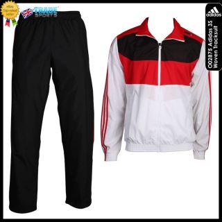 ADIDAS MENS WOVEN POLYESTER TRACKSUIT SIZE S M L XL XXL NEW WHITE 