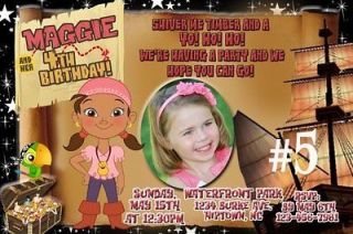   and the Neverland Pirate Featuring Izzy Photo Birthday Invitations
