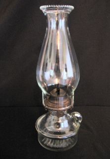 vintage clear p a glass hobnail oil lamp w eagle