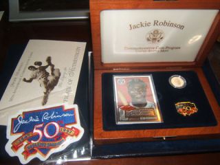 JACKIE ROBINSON COMMEMORATIVE PROOF $5 1997W GOLD LEGACY COIN SET