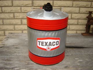 Vintage Texaco 5 Gallon Metal Gasoline Gas Can