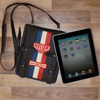 Heuer Grand Prix Racing iPad 2 Bag Vintage Black Leather