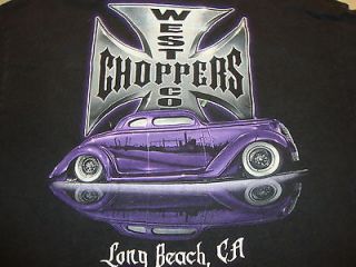 West Coast Choppers Long Beach CA Classic Chop Cars Black Graphic T 