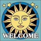Sunface 6 x 6 CERAMIC TILE Ray Welcome Turq Brown Snd