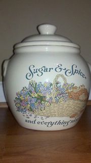 TREASURE CRAFT SUGAR & SPICE AND EVERYTHING NICE COOKIE JAR CRAFTED 