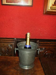   VINTAGE FRENCH PEWTER CHAMPAGNE WINE ICE BUCKET COOLER VERY HEAVY 2kg