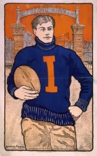 poster University of Illinois Football player I on sweater