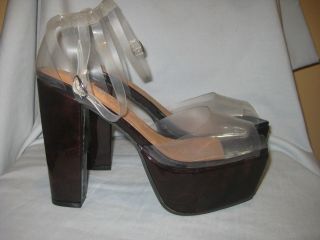 jeffrey campbell platforms sandals metalic brown heel,size 8 ,9
