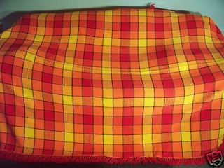 Two Vintage Morgan Jones Twin Bedspread Yellow, Red Orange Block 