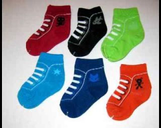 NEW 6 Baby Boy Tennis Sneaker Shoe Socks 3 6 Mo Gr8 Gift Item Blues 