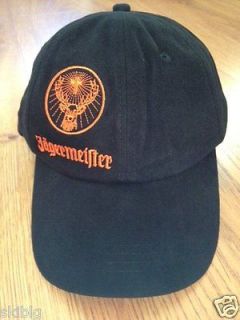 Jagermeister Black Cap/Hat with Orange Embroidered Logo NEW