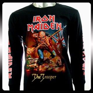 Iron Maiden Rock Punk LS Long Sleeve T shirt Sz L Heavy Metal Biker 