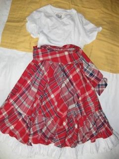 Newly listed GIRLS Skirt Sz 4 6 Colorful Red Tropical sash CALYPSO 