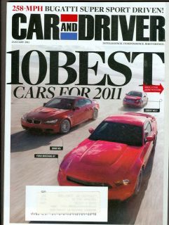Car and Driver January 2011 Bugatti Super Sport   BMW M3, Ford Mustang 