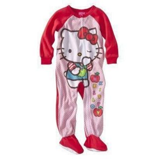 HELLO KITTY Toddlers Footed Pajamas Fleece Blanket Sleeper NWT Size 3T 