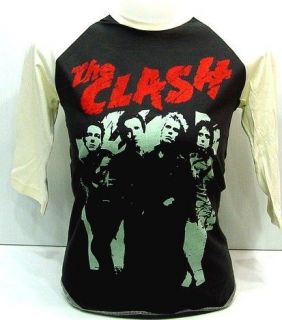 THE CLASH 80s UK Concert VTG Punk Rock 3/4 T Shirt S