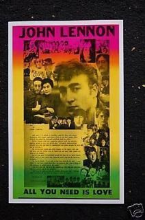 Beatles Poster John Lennon All you need is love