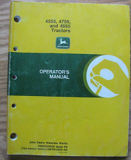 John Deere 4555 4755 4955 Tractor Operators Owners Manual OMRW25630 