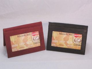 CREDIT CARD OUTSIDE ID HOLDER WALLET SET OF 2 SMALL SLIM BLACK BROWN 