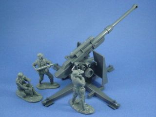 Plastic Toy Soldiers WWII German Artillery Set with 88 1/32 Scale 4 
