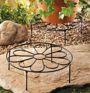 Round Flower Planter Stand Iron Made Holds Up To 30 Pounds New