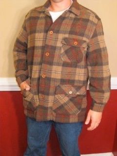 Le Collezioni Structure Medium Mens Wool Plaid Shirt Jacket Lumberjack 