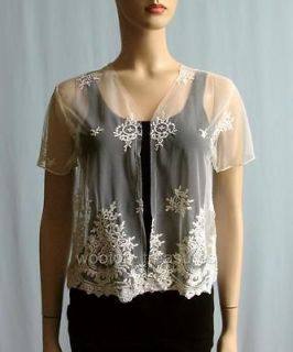 Winter Kate Ivy Antique Cardy Lace Cardigan Top Ivory S $150