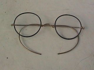   Vintag​e Gold & Black Windsor Eyeglasses John Lennon Type Eyeglasses