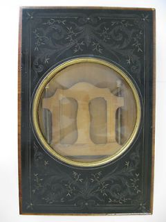 Antique Magnifying Glass Picture Box Black Lacquered made in Sweden 