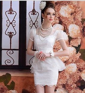 vintage white lace dress in Clothing, 