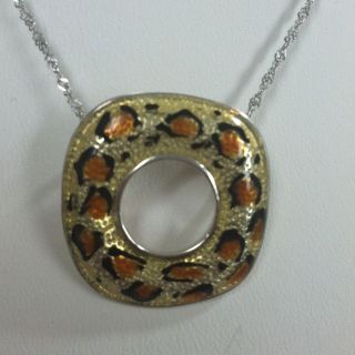 Leopard Print Canada Sigal Silver Pendant With Silver Chain