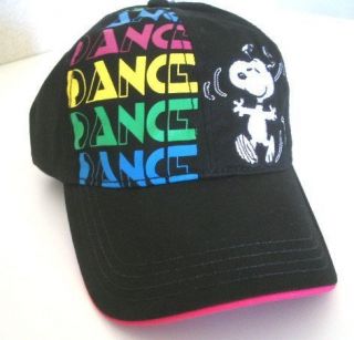 NEW Peanuts SNOOPY Dance Black Girls Hat Baseball Cap