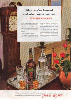1941 vintage four roses whiskey print ad 