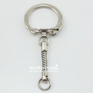   100 PCS keyring key Chain Snake Chain with Snap Jump Ring 57mm Silver