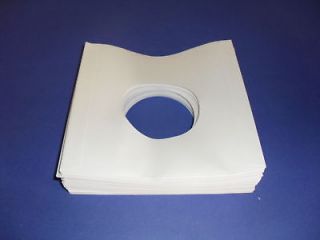 100 White Paper 45rpm Record Sleeves 20lb Paper