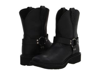 Womens Justin L9991 Black Crazy Horse Gypsy Round Toe Harness Boot