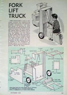How to Build JR a Kid size Working FORK LIFT TRUCK Payloader 1964 DIY 