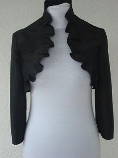 Wedding Satin Bolero Shrug Jacket Stole 3/4 Length Sleeve UK Size S/M 