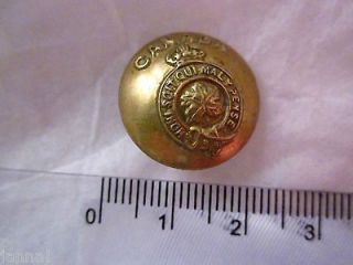 BUTTON * 1 CANADA OLD BRASS * MILITARY ? CROWN + FRENCH WRITING 