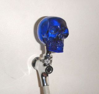   Beer Tap Handle Clear Black Skull Kegerator Resin New Head Skeleton