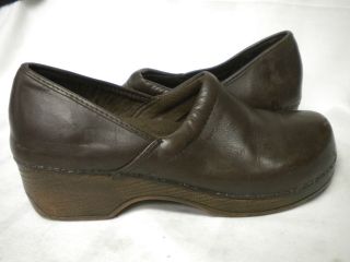 Pre Owned BASS WOMENS Brown Melinda Professional Leather Clog Shoes 