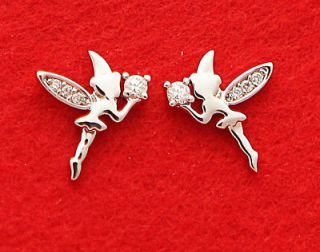 mini tinker bell stud platinum earrings for kids from korea