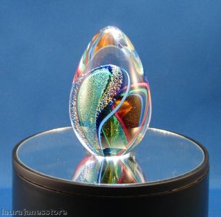 GLASS EYE STUDIO Dichroic Egg Paperweight 268S INFINITY