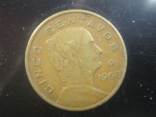rare 1960 mexico 5 centavos cinco coin 