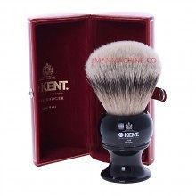 Kent Shaving Brush BLK12, King Size Pure Silver Tipped Badger, Black 
